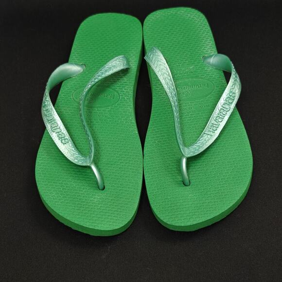 Havaianas & Freewaters Flip Flops Women’s Size 7/8W / EU 37/38 Green Coral Red - Picture 2 of 11